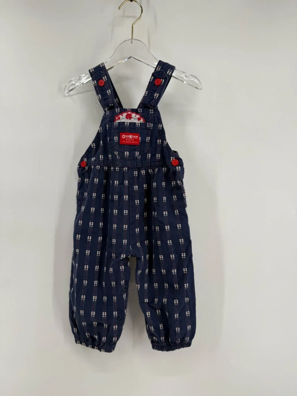 Vintage OshKosh B'gosh Sz 24m‎ Floral Overalls